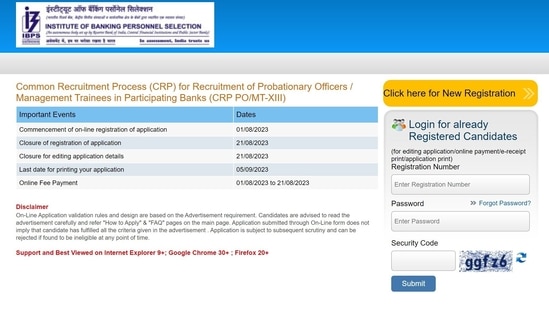 IBPS PO 2023 recruitment: Registrations begin for 3049 posts at www.ibps.in