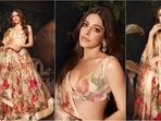 Alaya F attended Aaliyah Kashyap's engagement last night and made heads turn. Ditching heavy gowns and sarees, the actress opted for a lightweight, stunning floral printed lehenga. With her flawless make-up look and minimal accessories, Alaya serves the bridesmaid fashion goals.(Instagram/@alayaf)